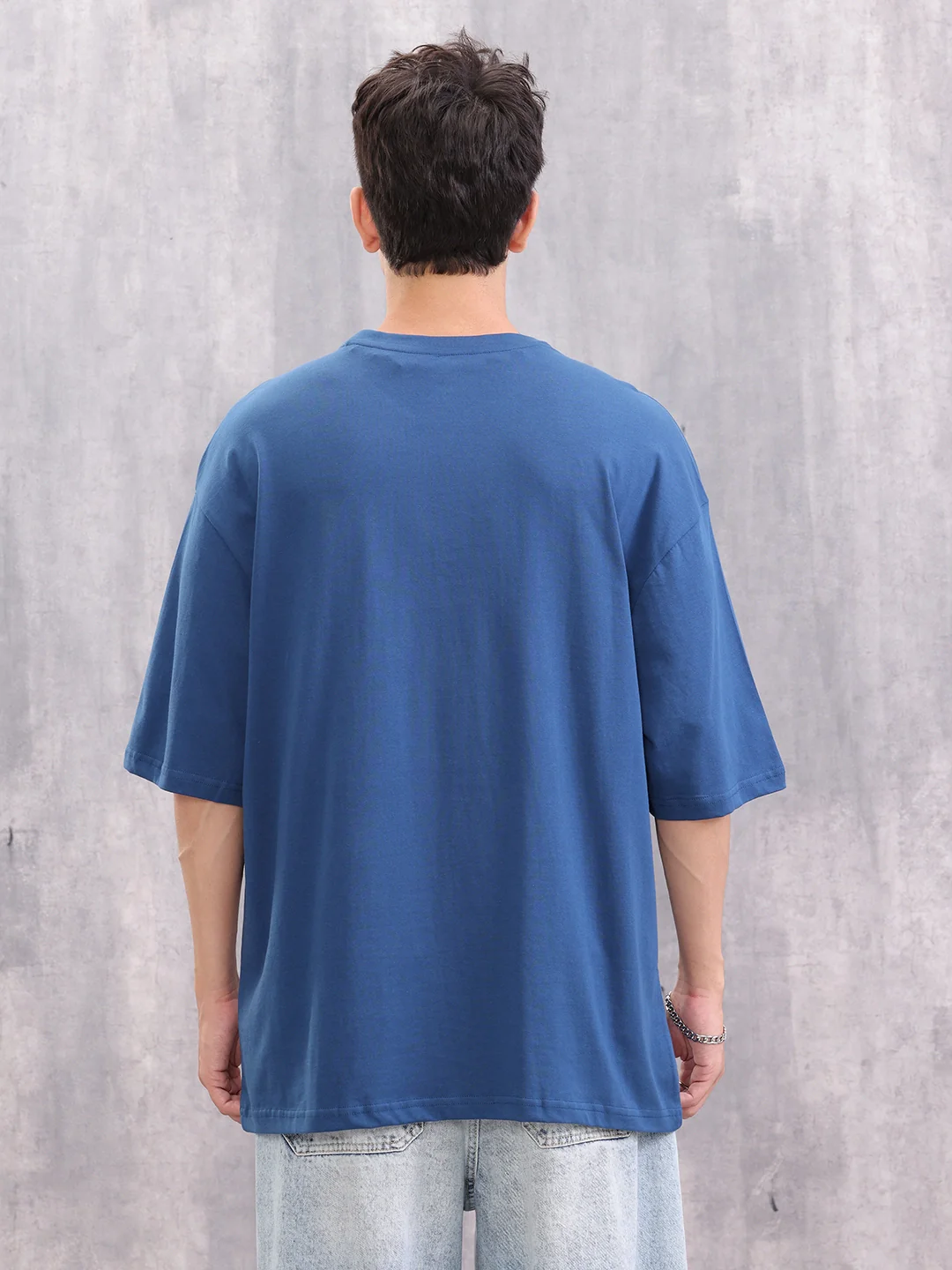 100% Cotton Oversized Graphic Tee I Blue - Image 3