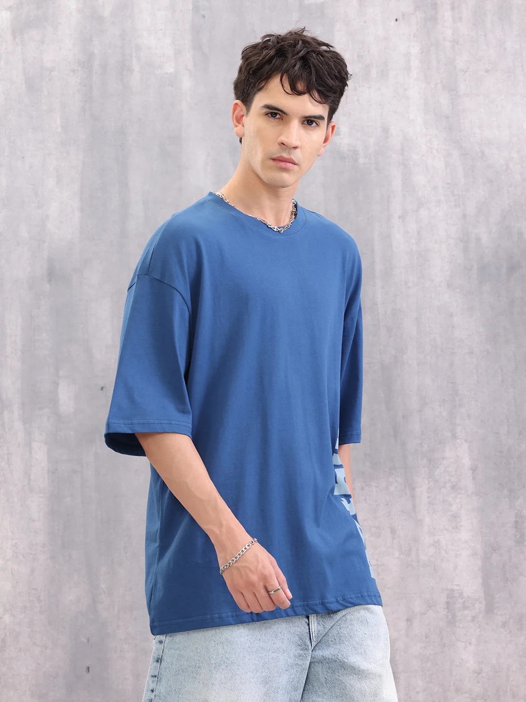 100% Cotton Oversized Graphic Tee I Blue - Image 4