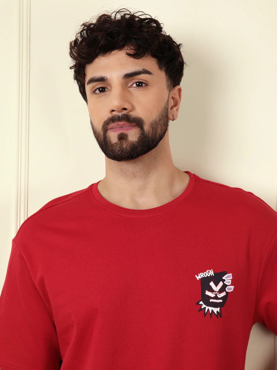 Heavy GSM Printed Oversized T-Shirt | Red - Image 6