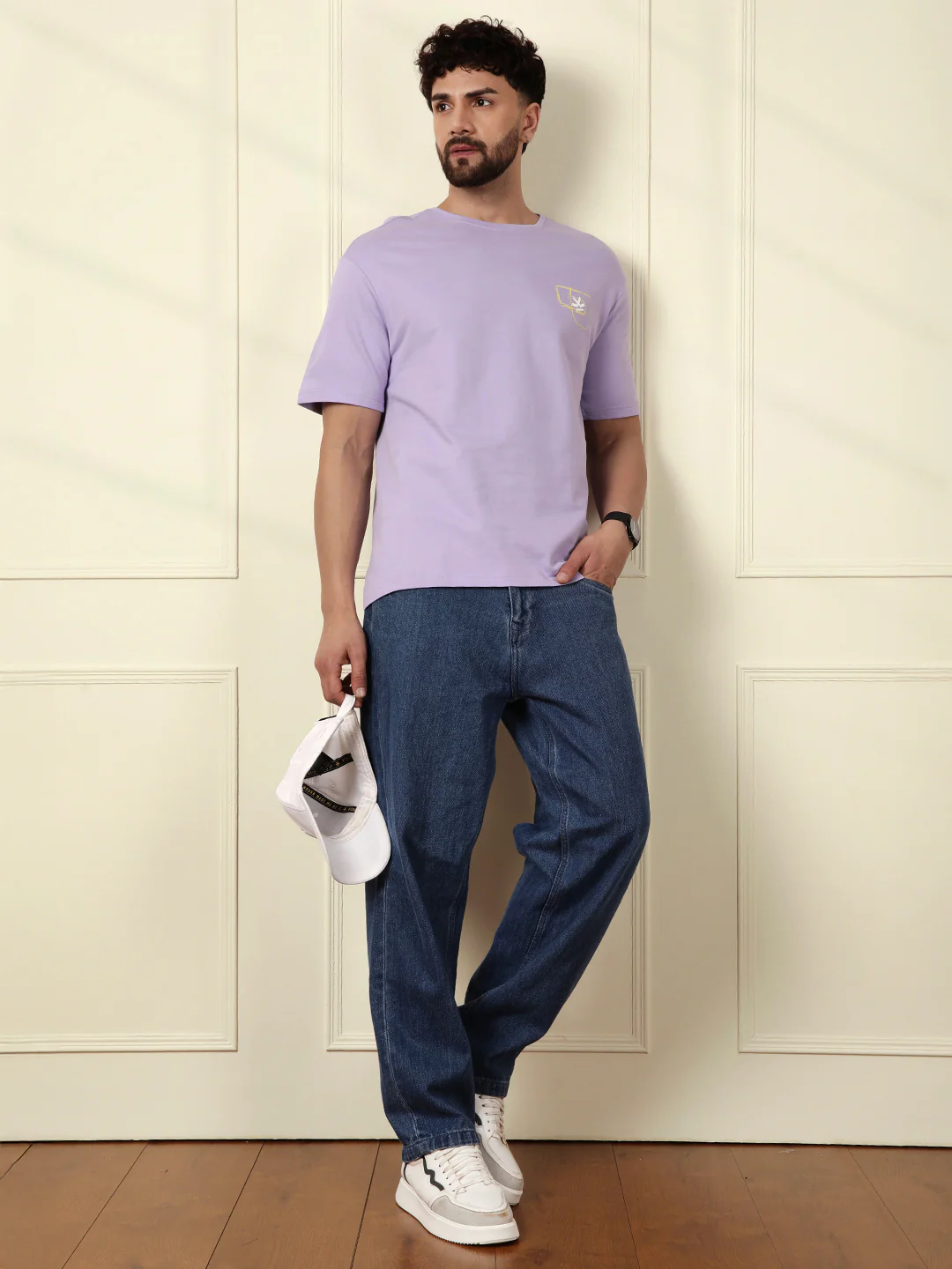 Heavy GSM Printed Faces T-Shirt | Purple - Image 3