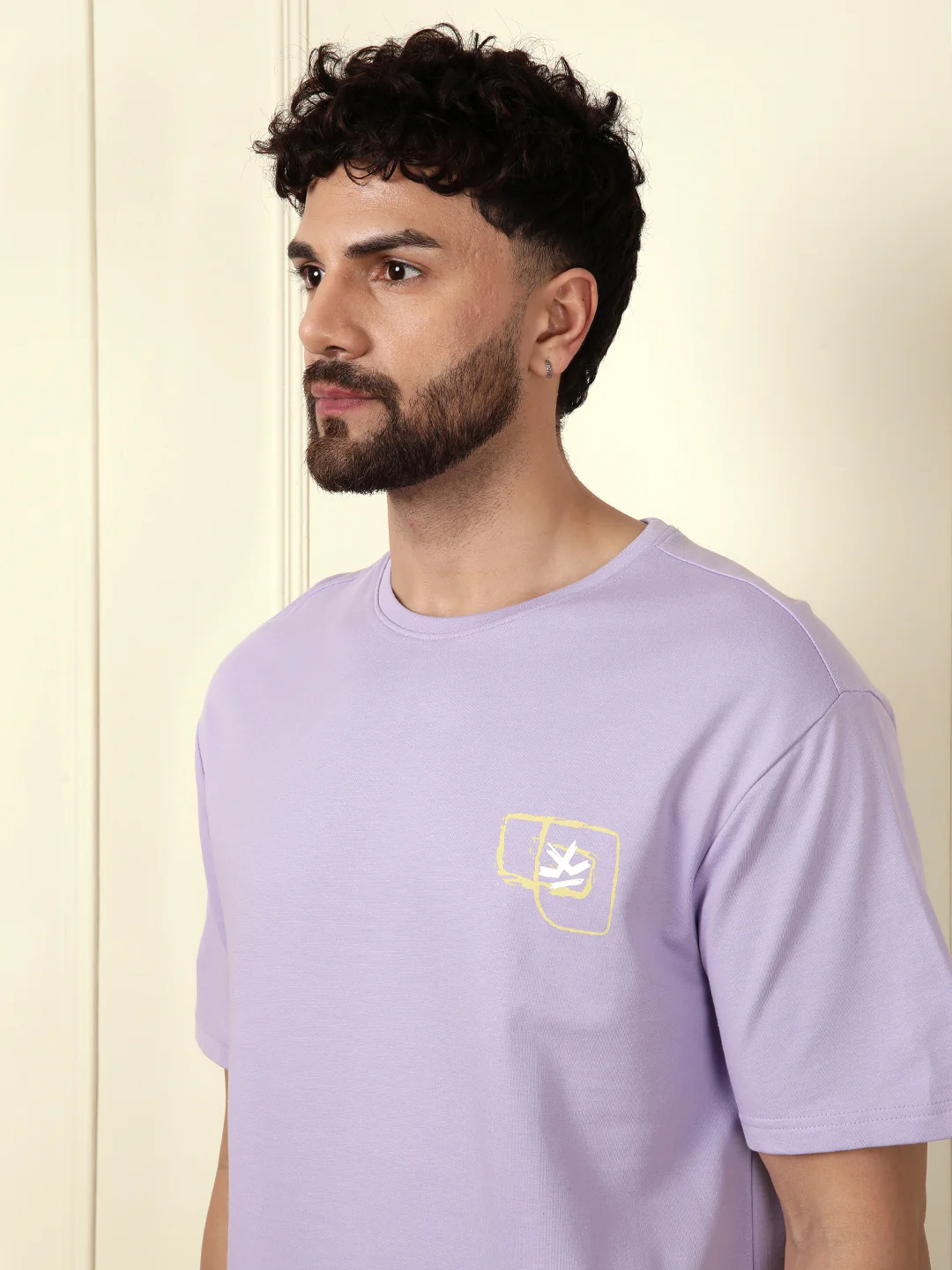 Heavy GSM Printed Faces T-Shirt | Purple - Image 7