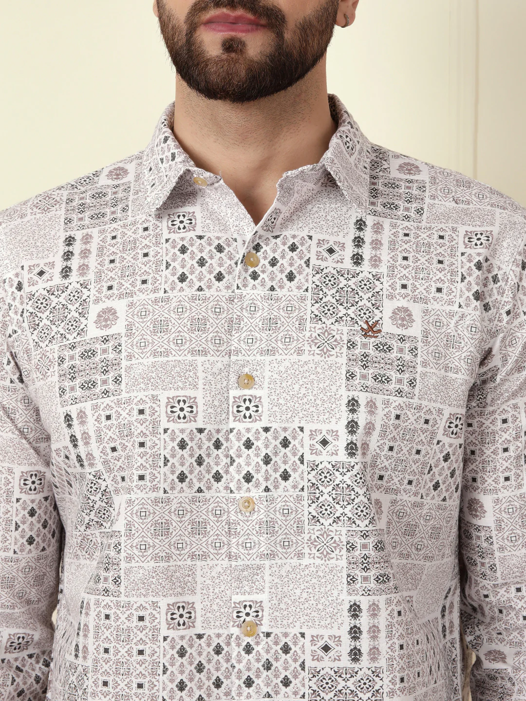 Abstract Patterns AOP Shirt | Off White - Image 5