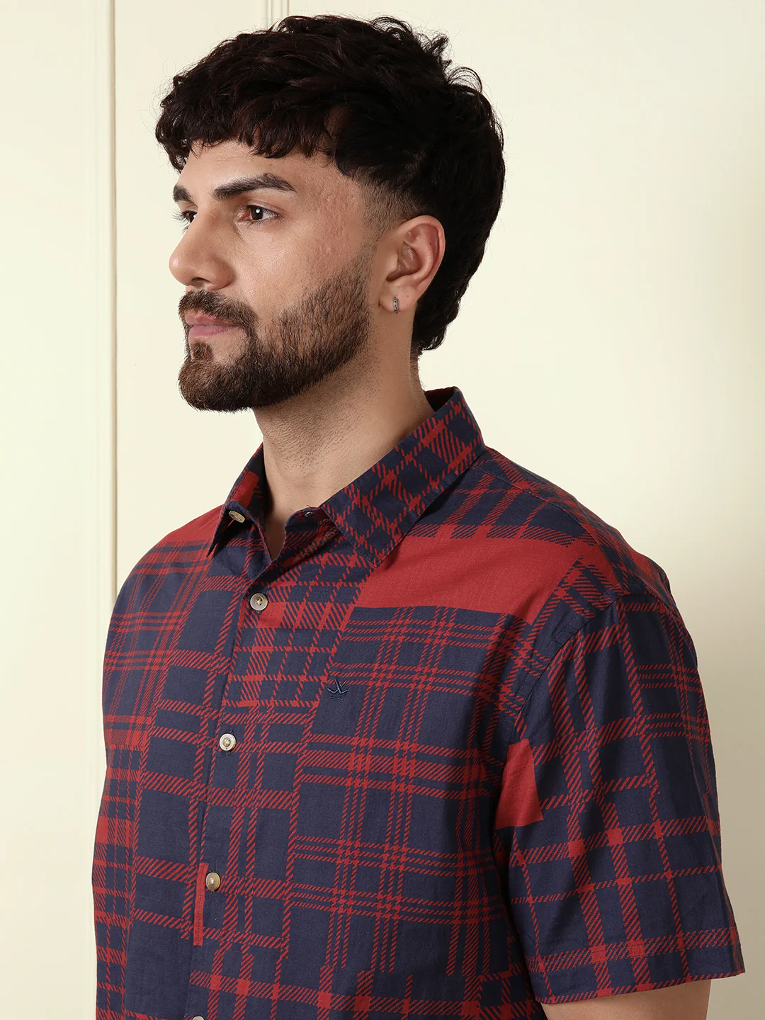 Patchwork Printed AOP Shirt | Red - Image 6