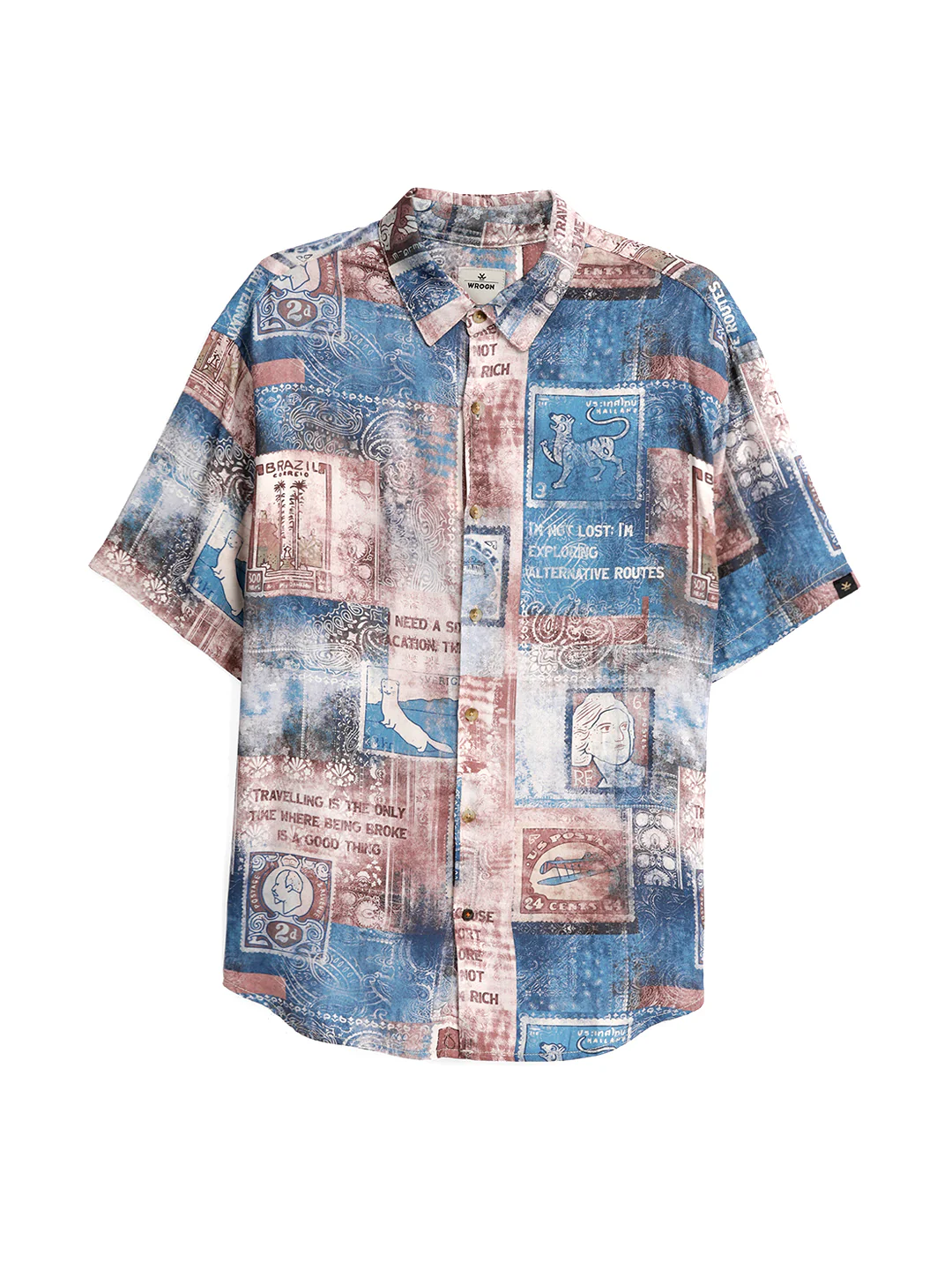 Abstract Printed Viscose Shirt - Image 7