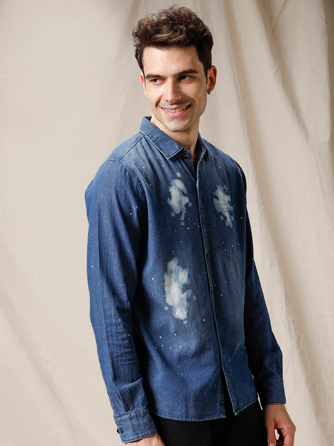 Abstract Splash Cotton Shirt - Image 4