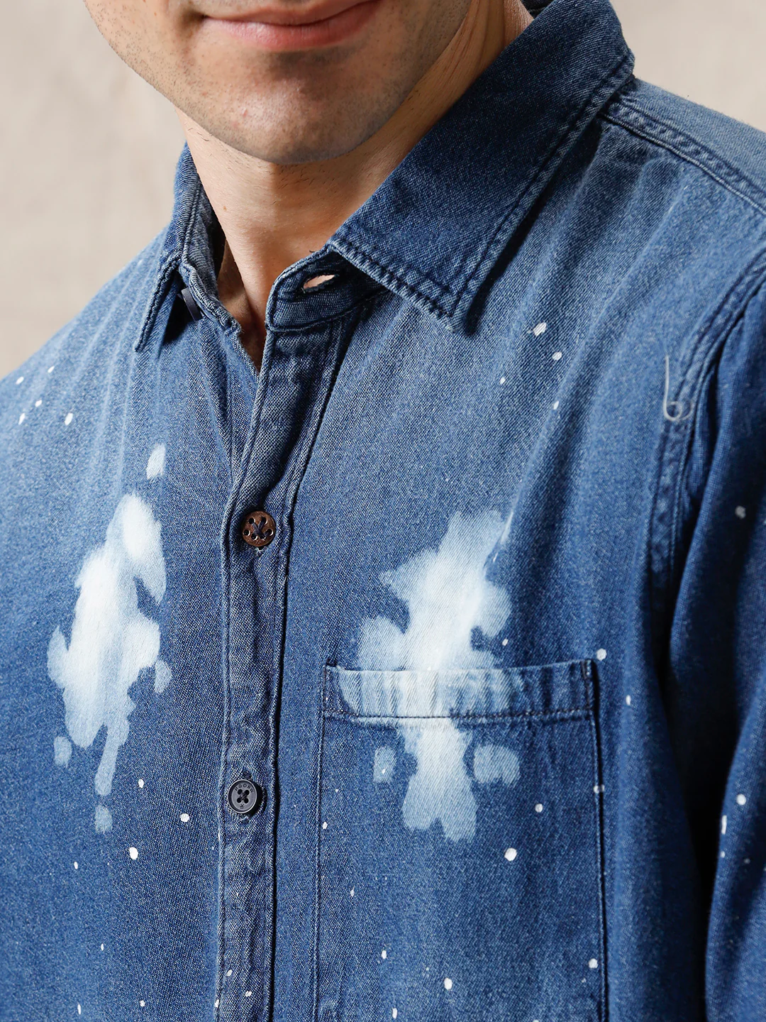 Abstract Splash Cotton Shirt - Image 6