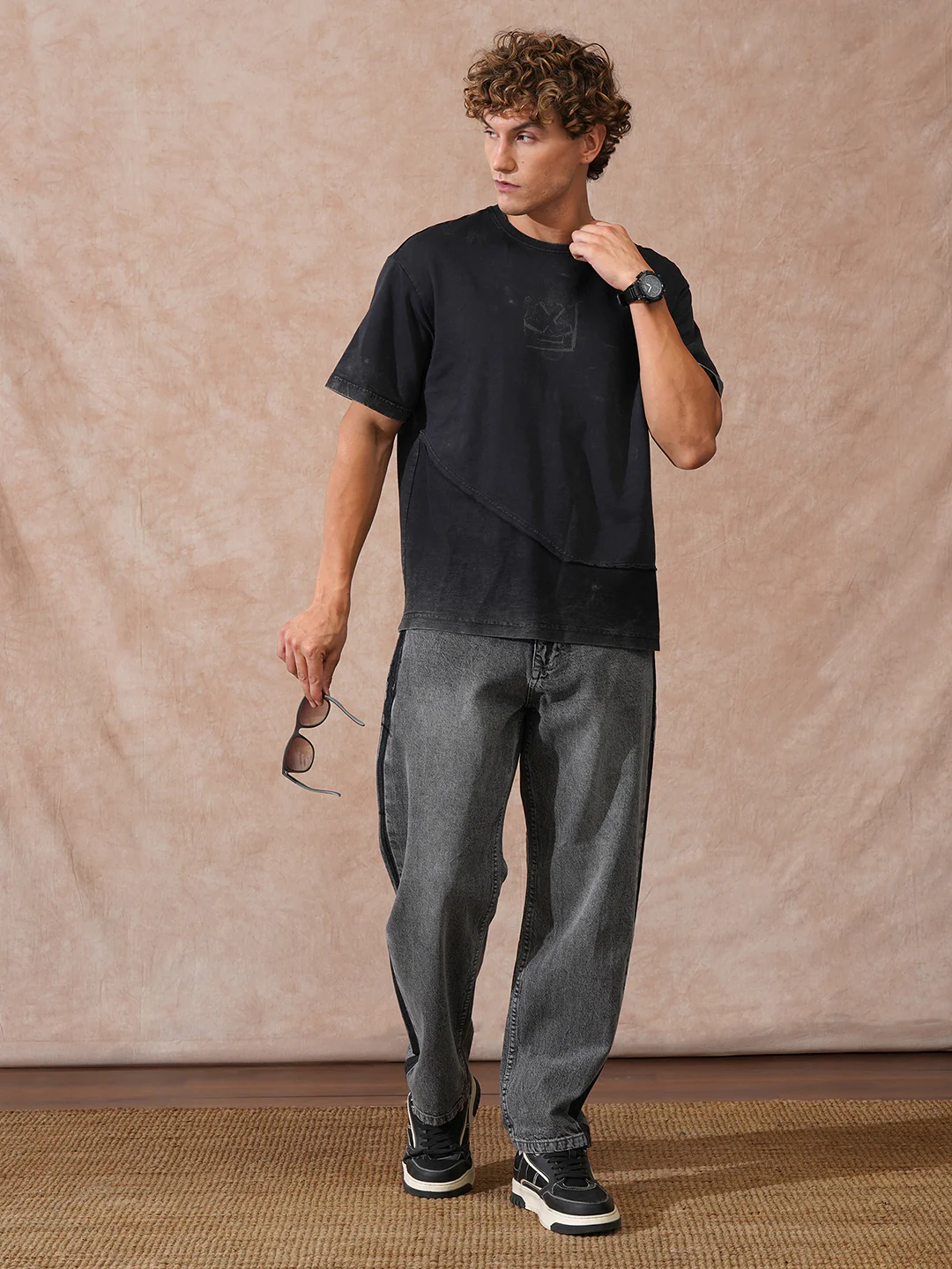 Acid Washed Oversized Fit T-Shirt | Black - Image 2