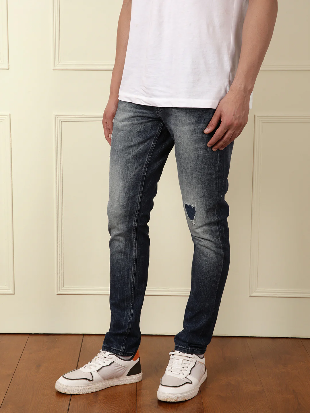 Acid Washed Patched Jeans - Image 3