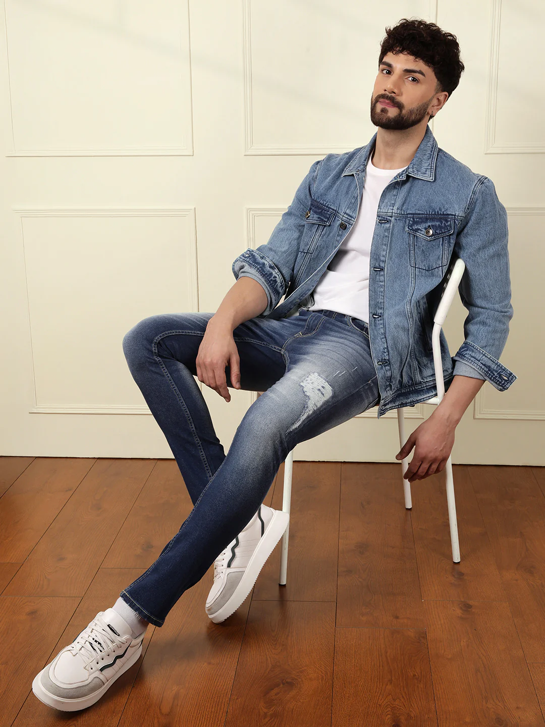 Acid Washed Tapered Fit Jeans - Image 2