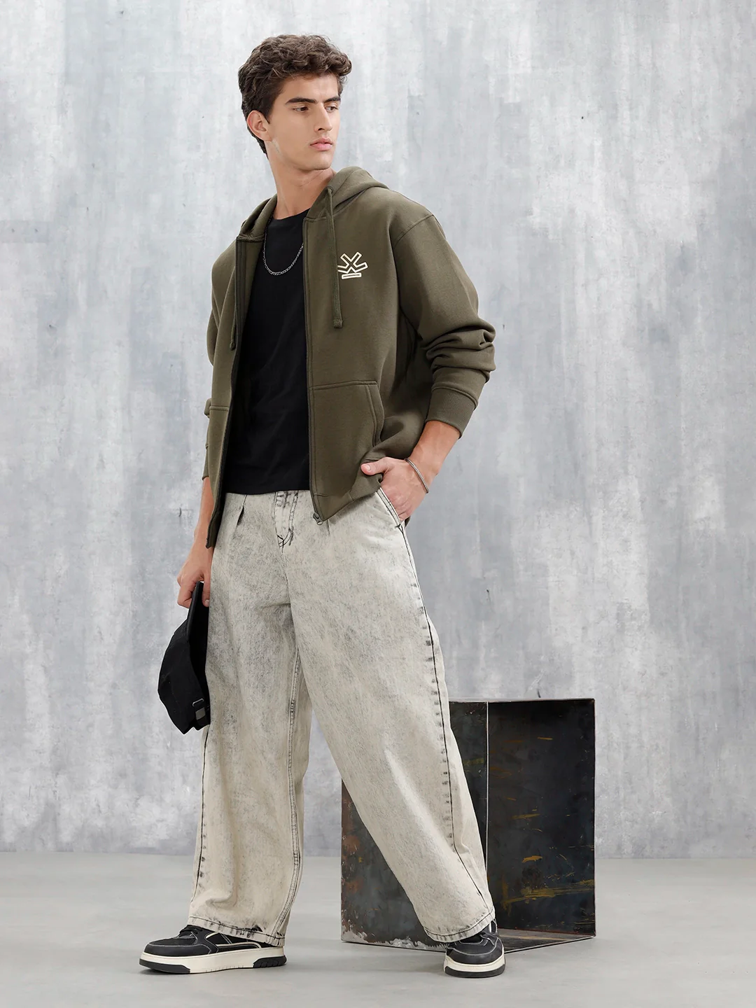All-Day Casual Comfort Fit Hooded Sweatshirt | Olive - Image 4