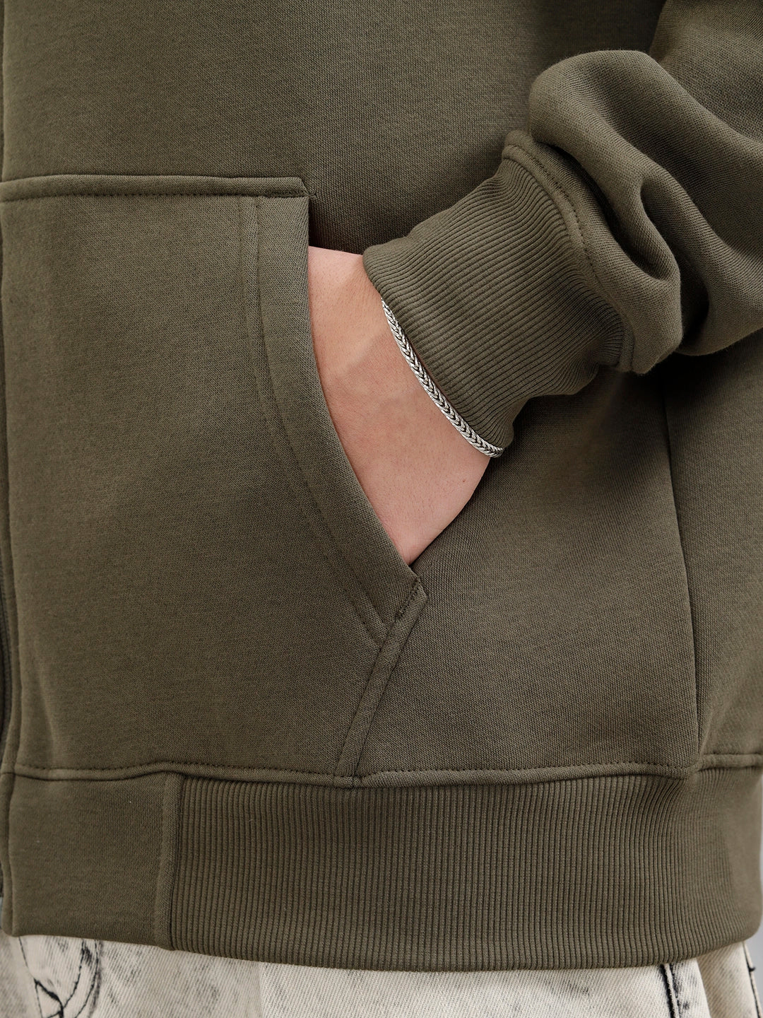All-Day Casual Comfort Fit Hooded Sweatshirt | Olive - Image 9