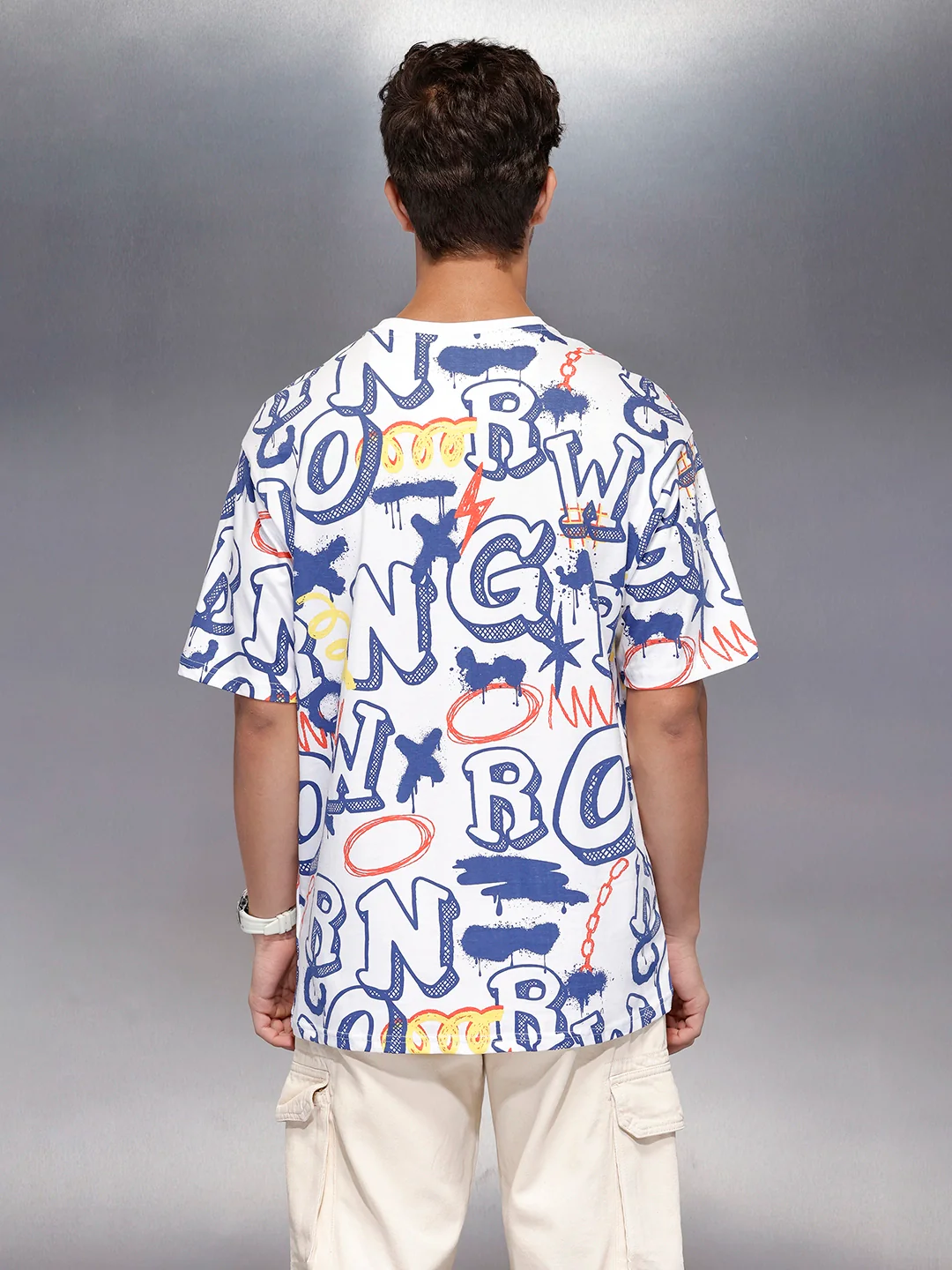 All-over print oversized T-shirt | White - Image 3
