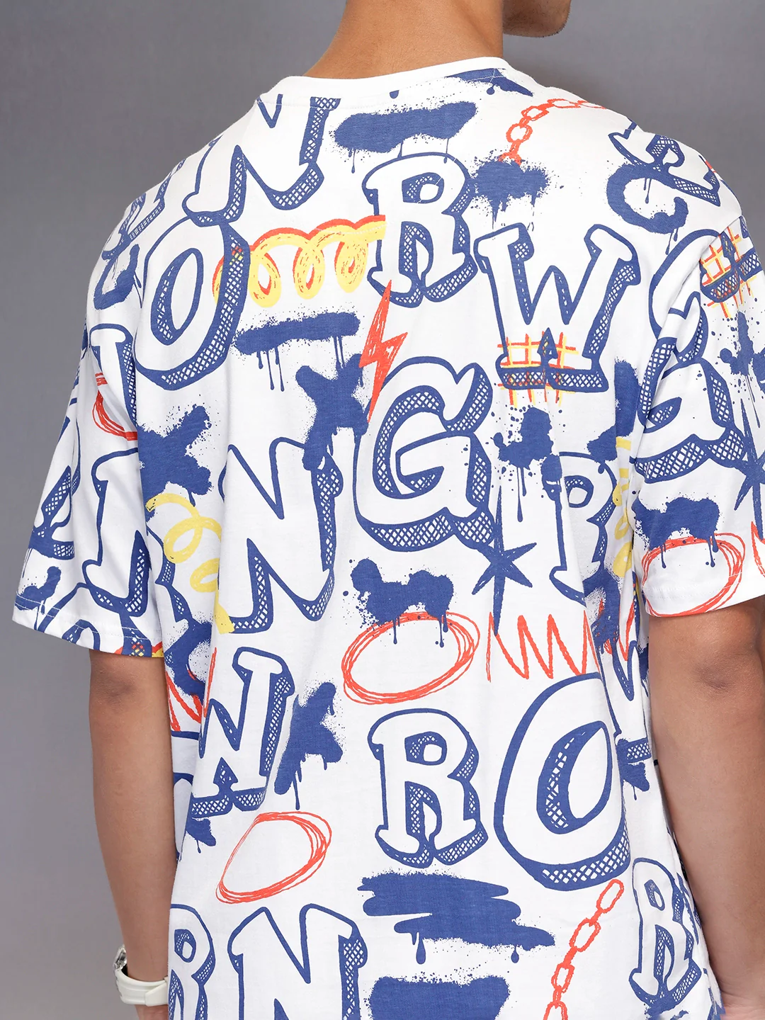 All-over print oversized T-shirt | White - Image 5