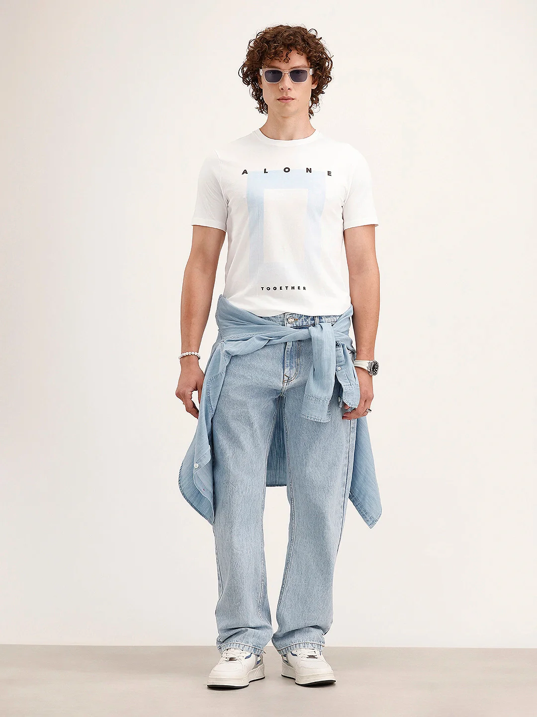 Slim Fit Placement Printed T-Shirt | White - Image 2