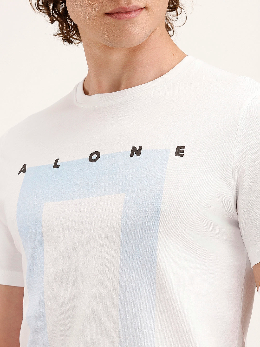 Slim Fit Placement Printed T-Shirt | White - Image 5