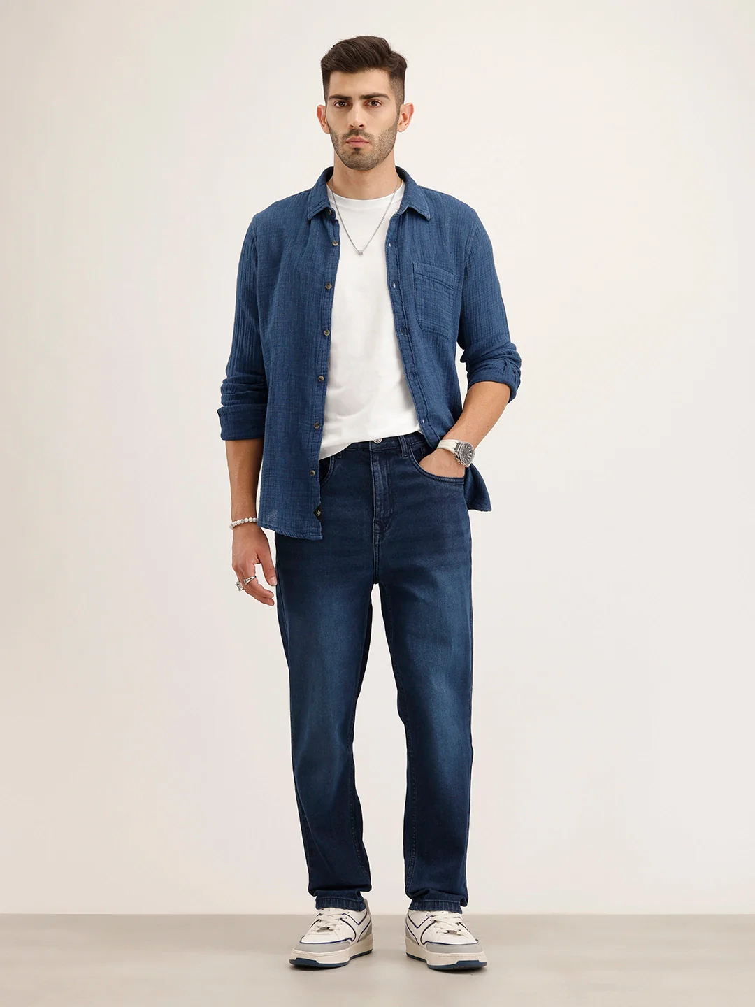 Ankle Slim Fit Denim Jeans | Blue - Image 2