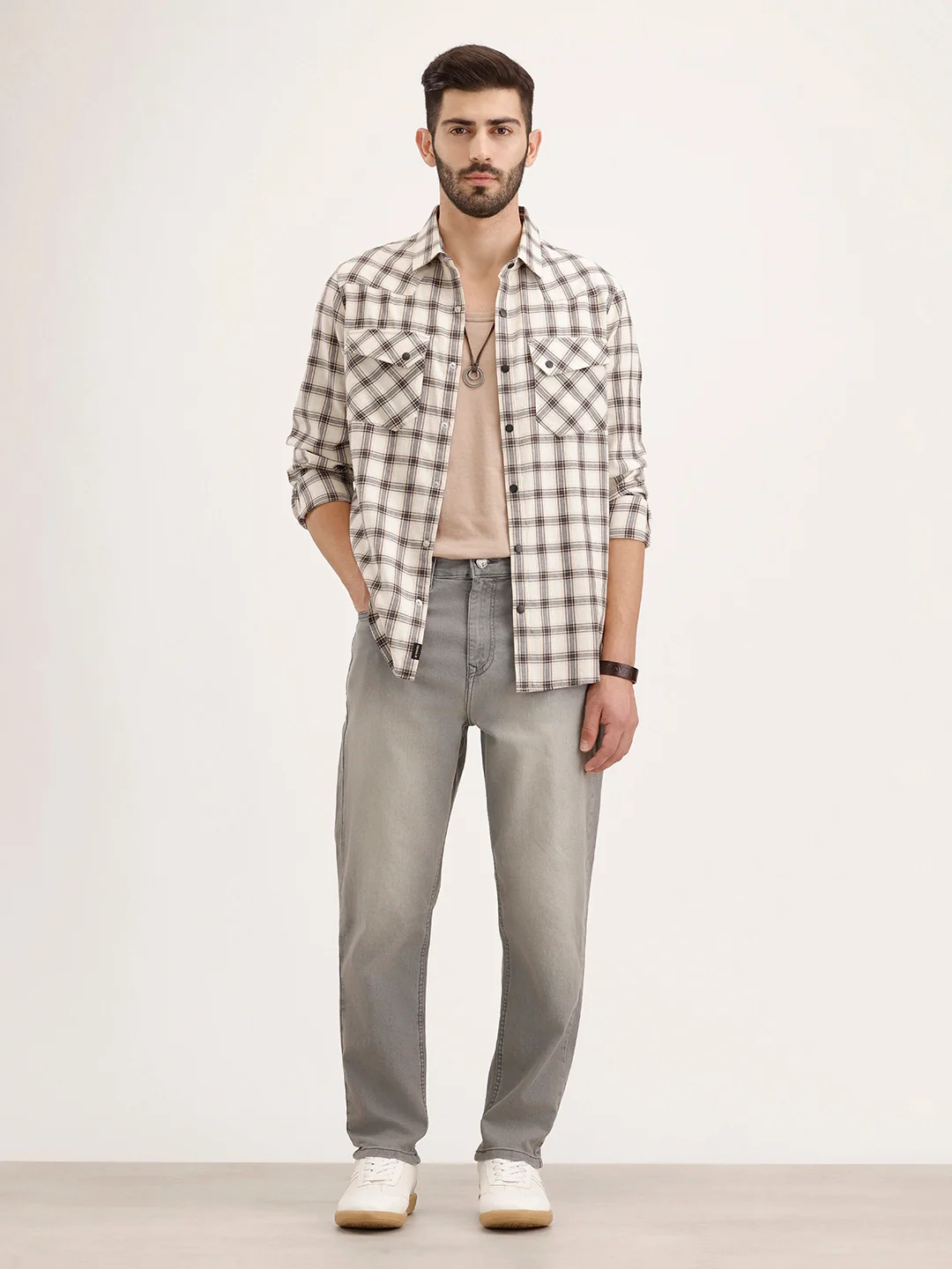 Ankle Slim Fit Denim Jeans | Grey - Image 2