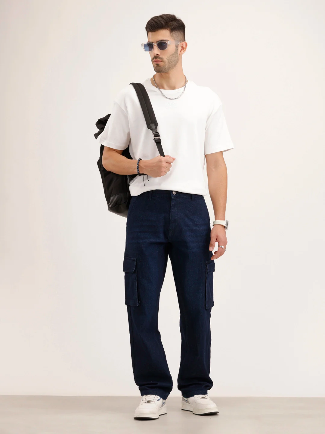 Anti Fit Cargo Denim Jeans | Dark Blue - Image 2