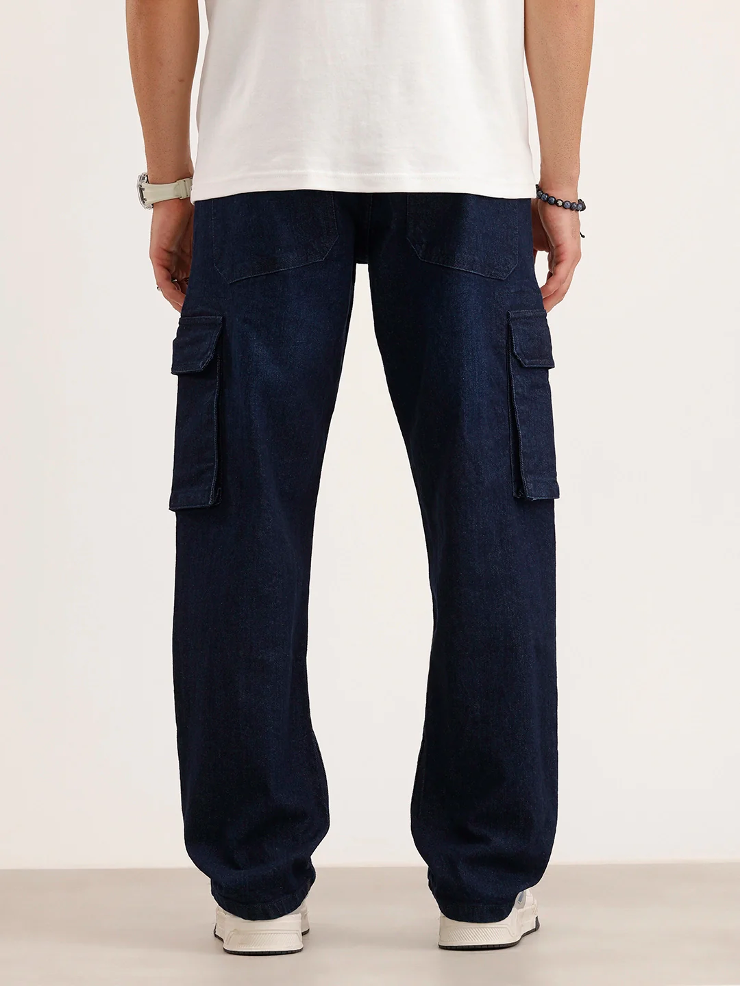 Anti Fit Cargo Denim Jeans | Dark Blue - Image 3