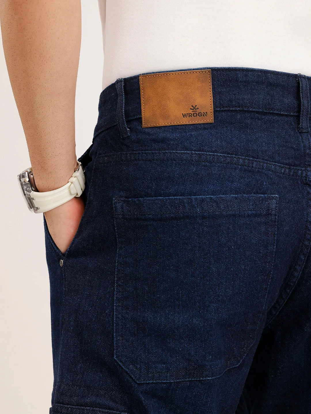 Anti Fit Cargo Denim Jeans | Dark Blue - Image 5