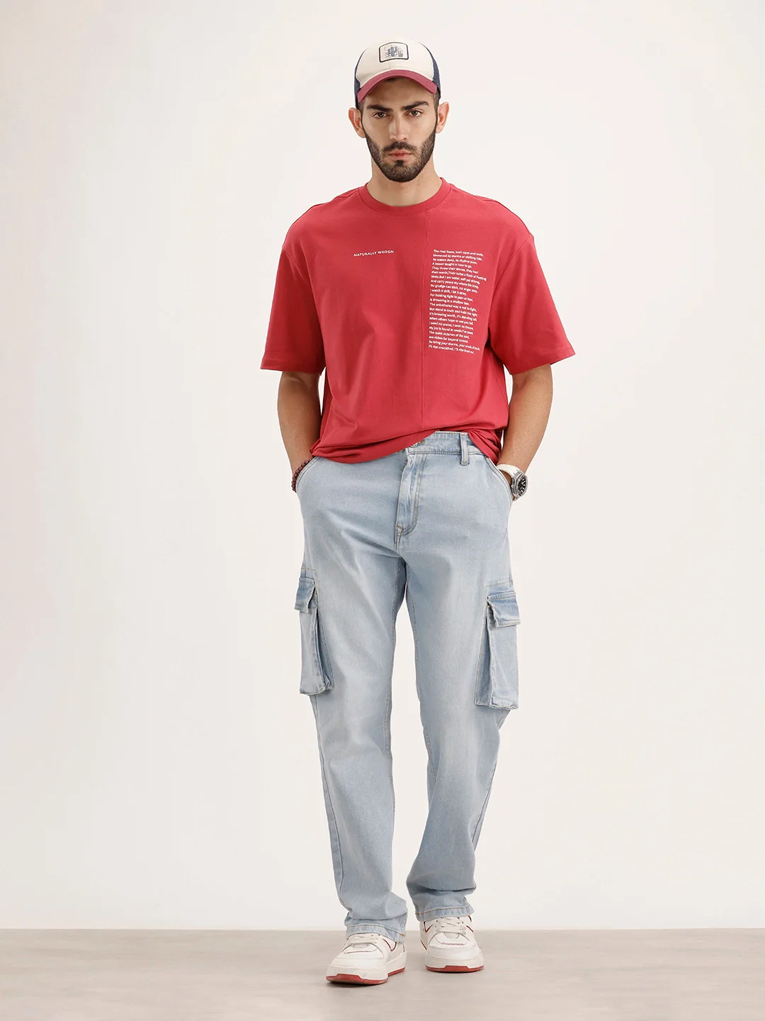 Anti Fit Cargo Denim Jeans | Light Blue - Image 2