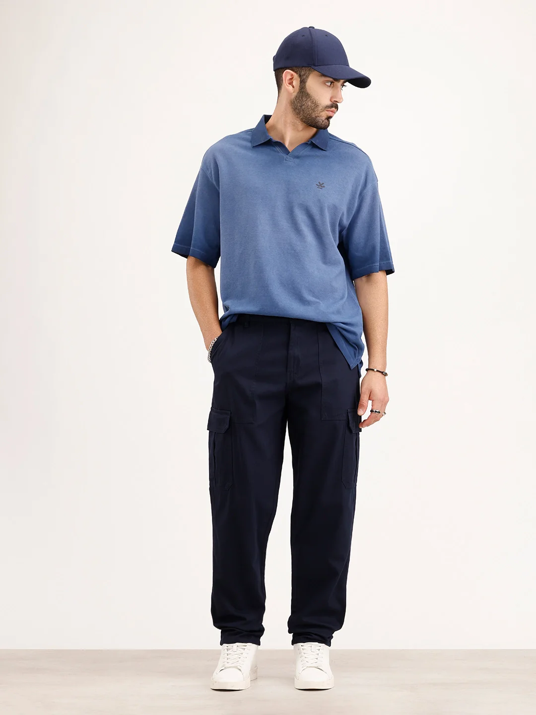 Anti Fit Cargo Trouser | Navy Blue - Image 2