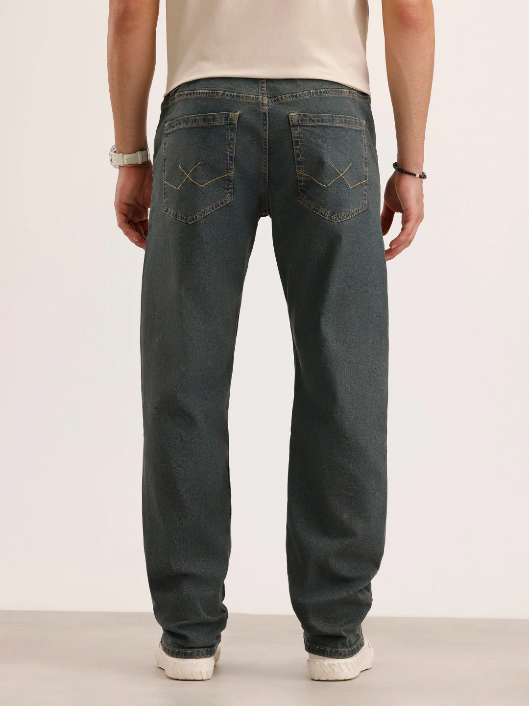 Anti Fit Cut & Sew Denim Jeans | Blue - Image 3