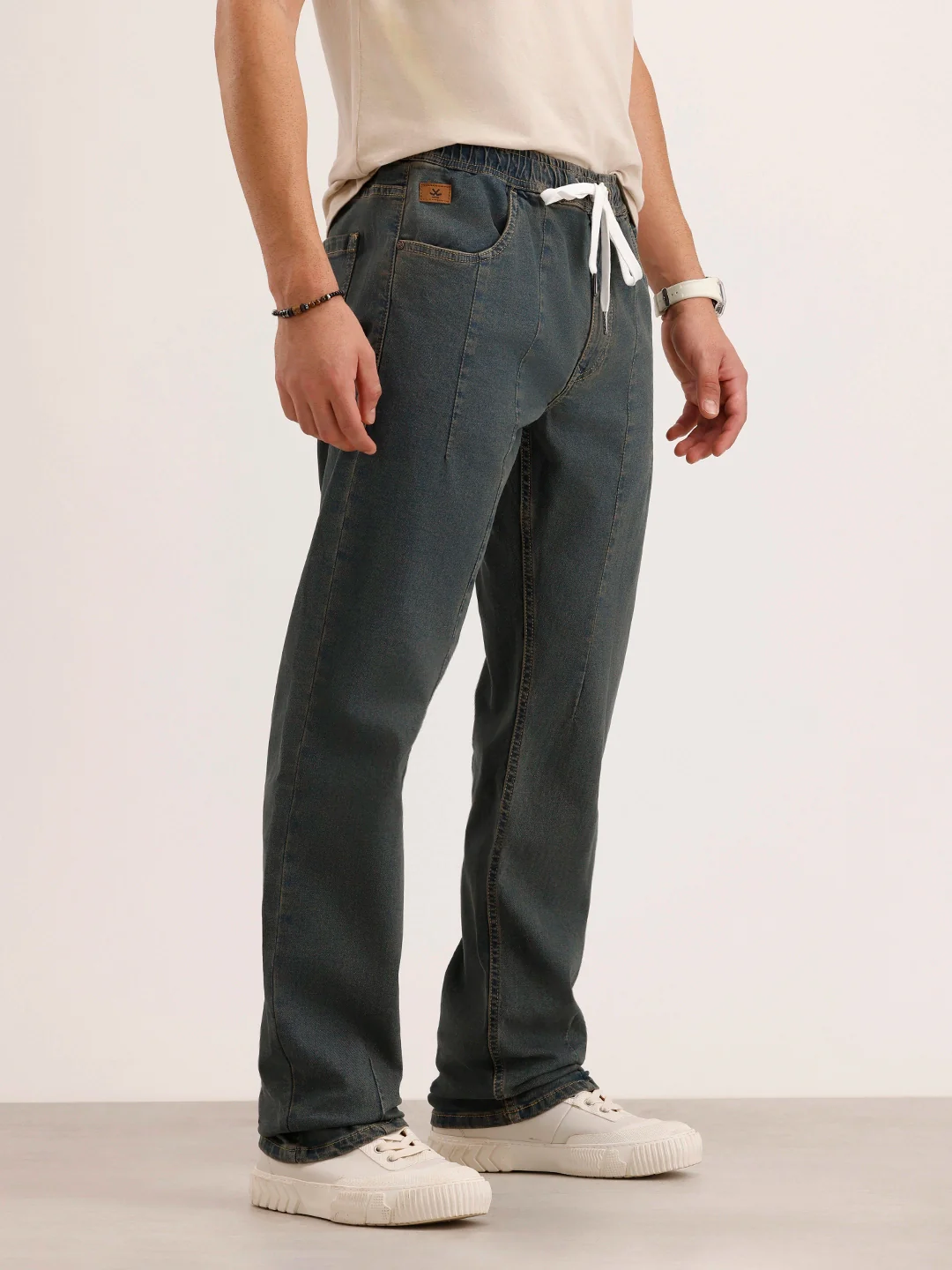 Anti Fit Cut & Sew Denim Jeans | Blue - Image 4