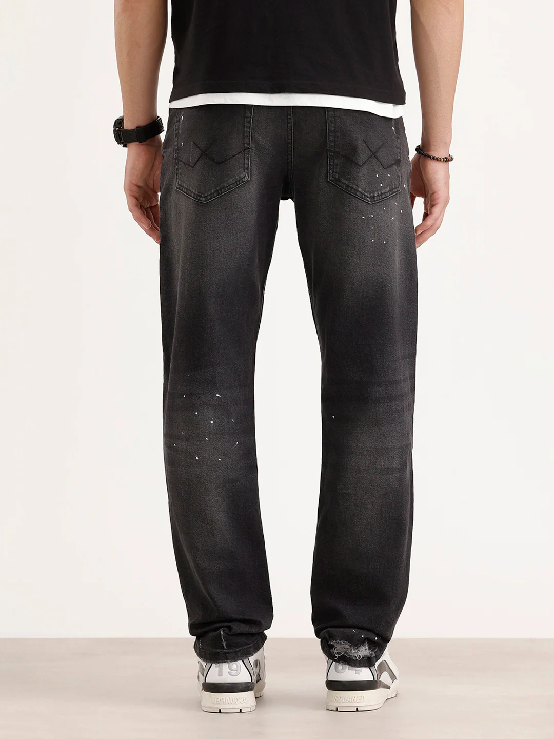 Anti Fit Distressed Denim Jeans | Black - Image 3