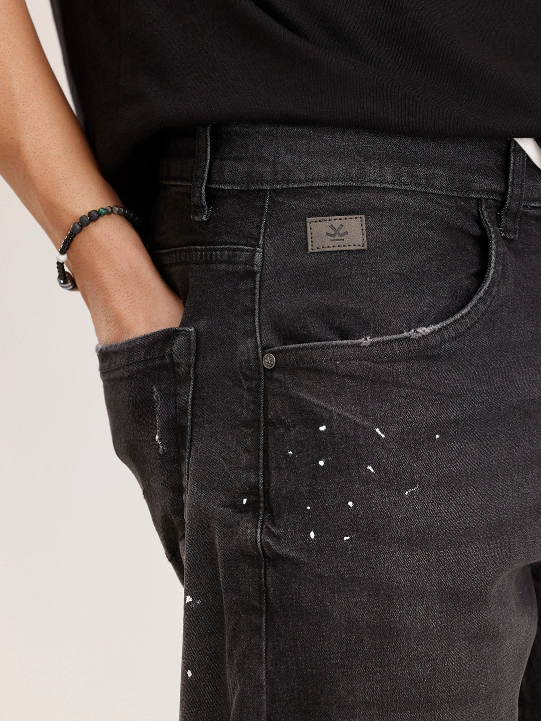 Anti Fit Distressed Denim Jeans | Black - Image 5