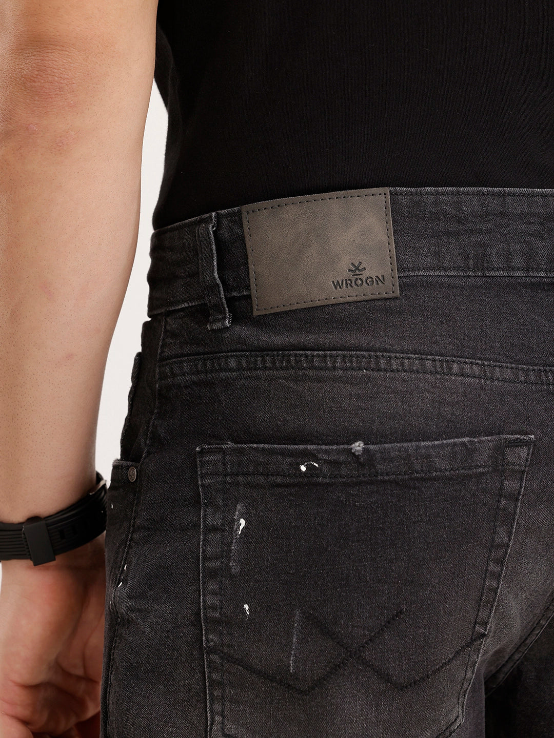 Anti Fit Distressed Denim Jeans | Black - Image 6