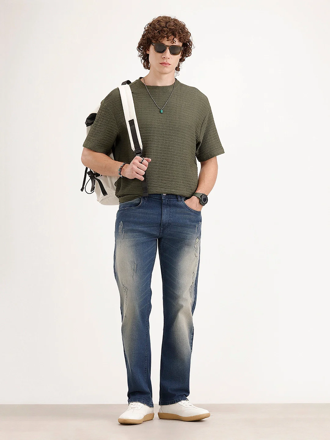 Anti Fit Distressed Denim Jeans | Blue - Image 2