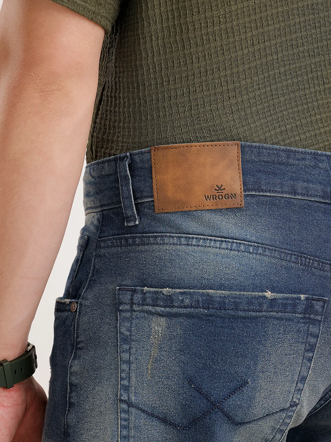 Anti Fit Distressed Denim Jeans | Blue - Image 6