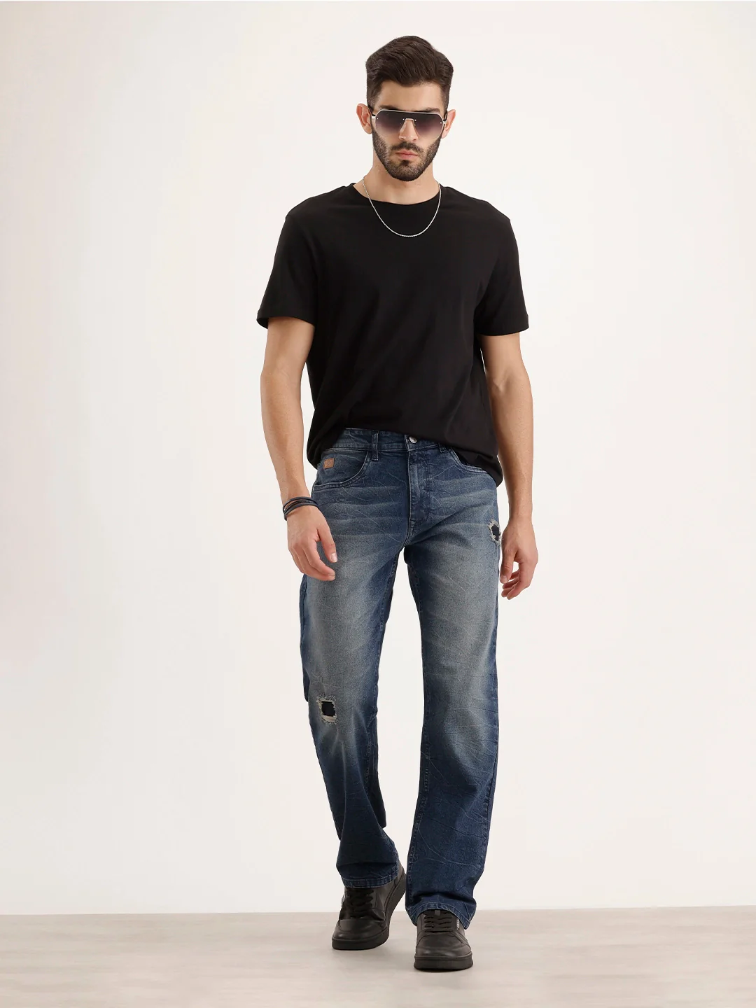 Anti Fit Distressed Denim Jeans | Blue - Image 2