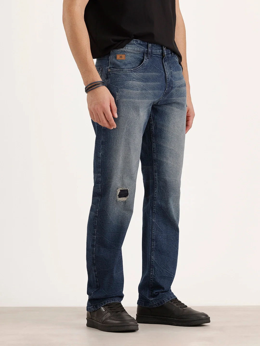 Anti Fit Distressed Denim Jeans | Blue - Image 4