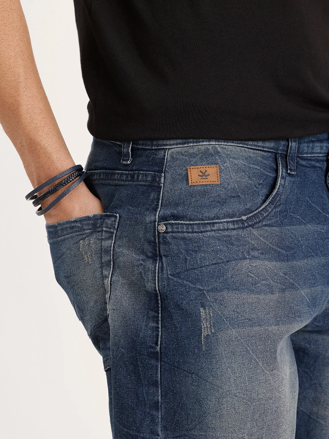 Anti Fit Distressed Denim Jeans | Blue - Image 5