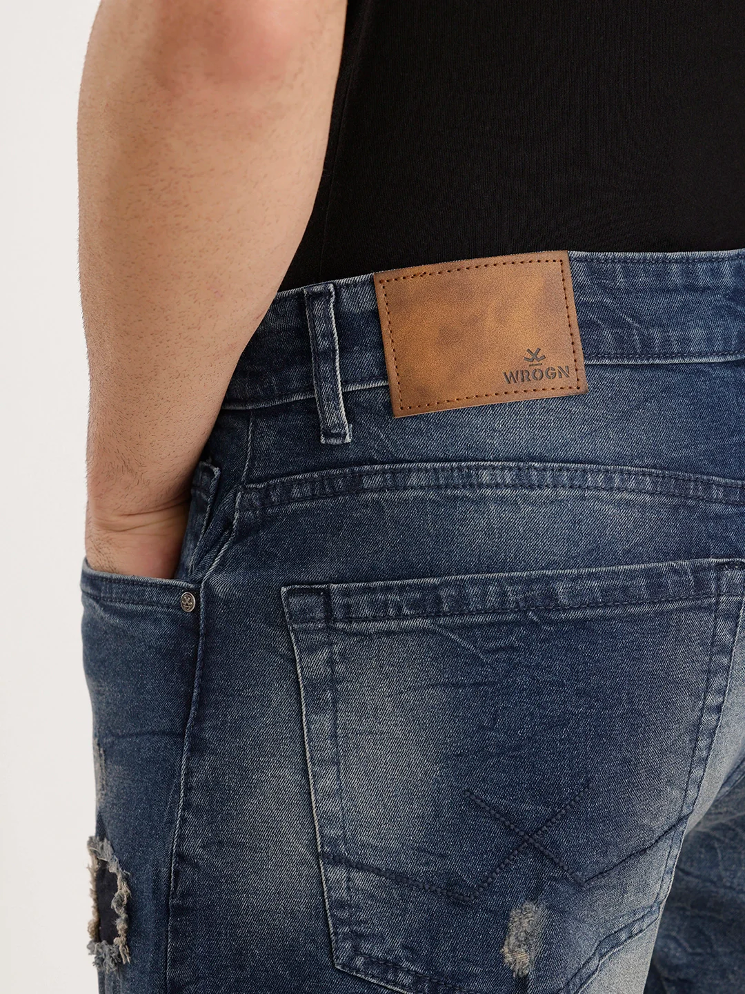 Anti Fit Distressed Denim Jeans | Blue - Image 6