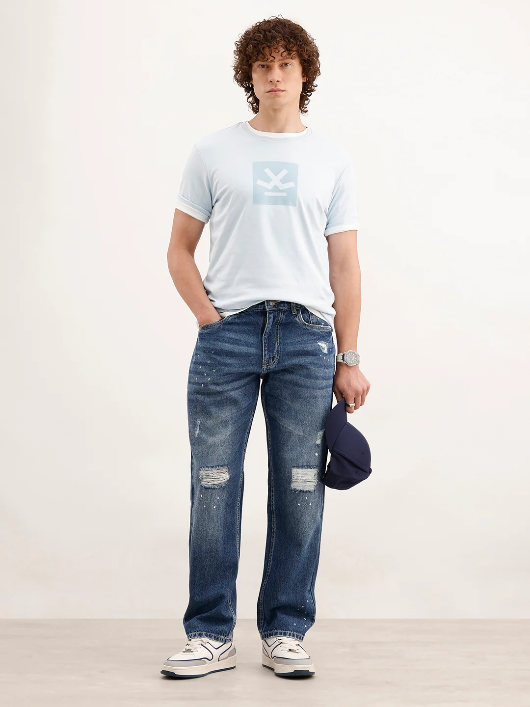 Anti Fit Distressed Denim Jeans  | Blue - Image 2