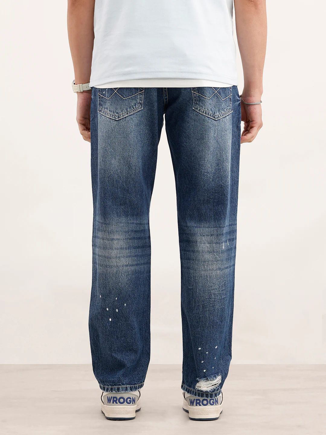 Anti Fit Distressed Denim Jeans  | Blue - Image 3