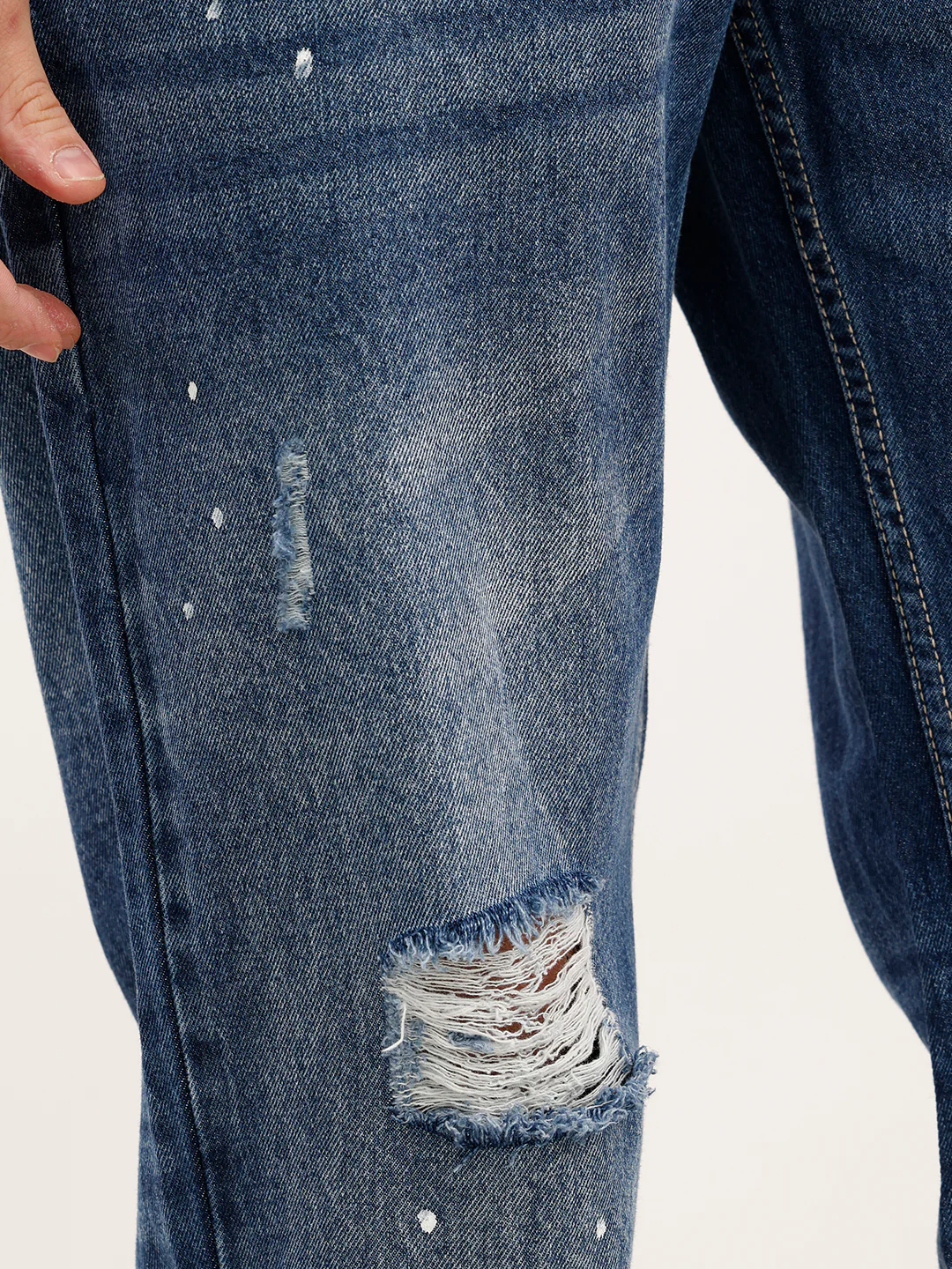Anti Fit Distressed Denim Jeans  | Blue - Image 6