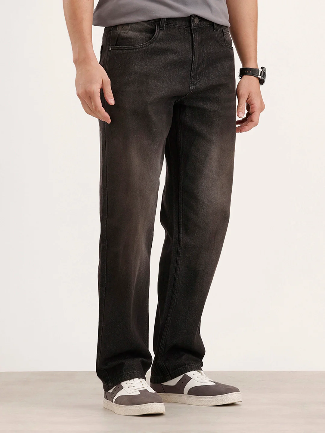 Anti Fit Faded Denim Jeans | Black - Image 4