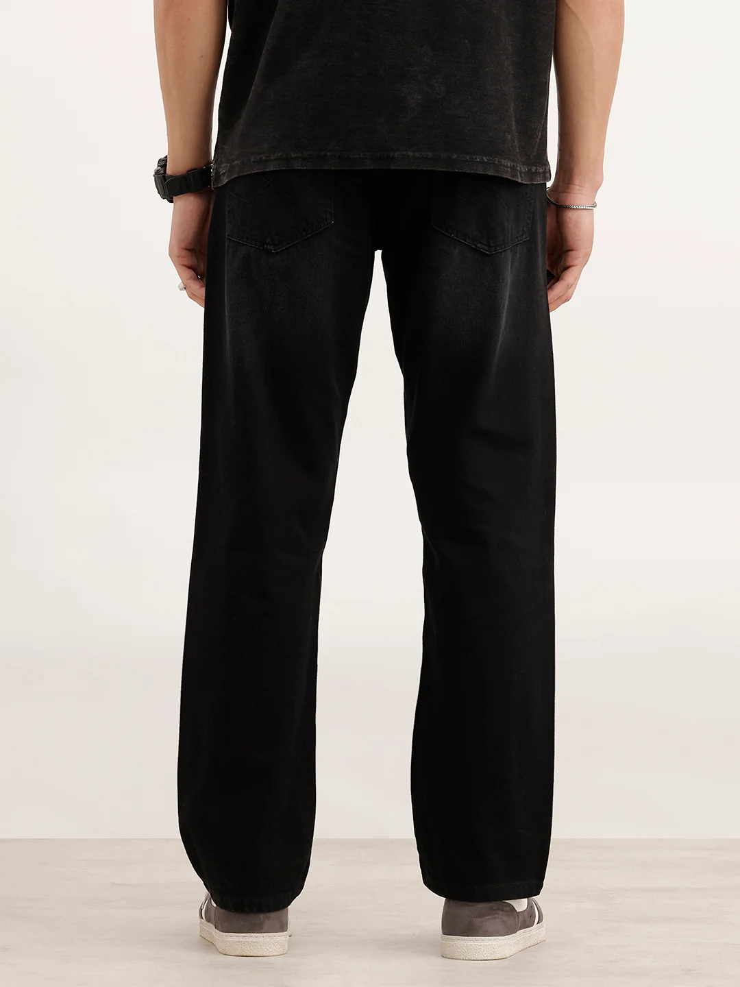 Anti Fit Faded Denim Jeans  | Black - Image 3