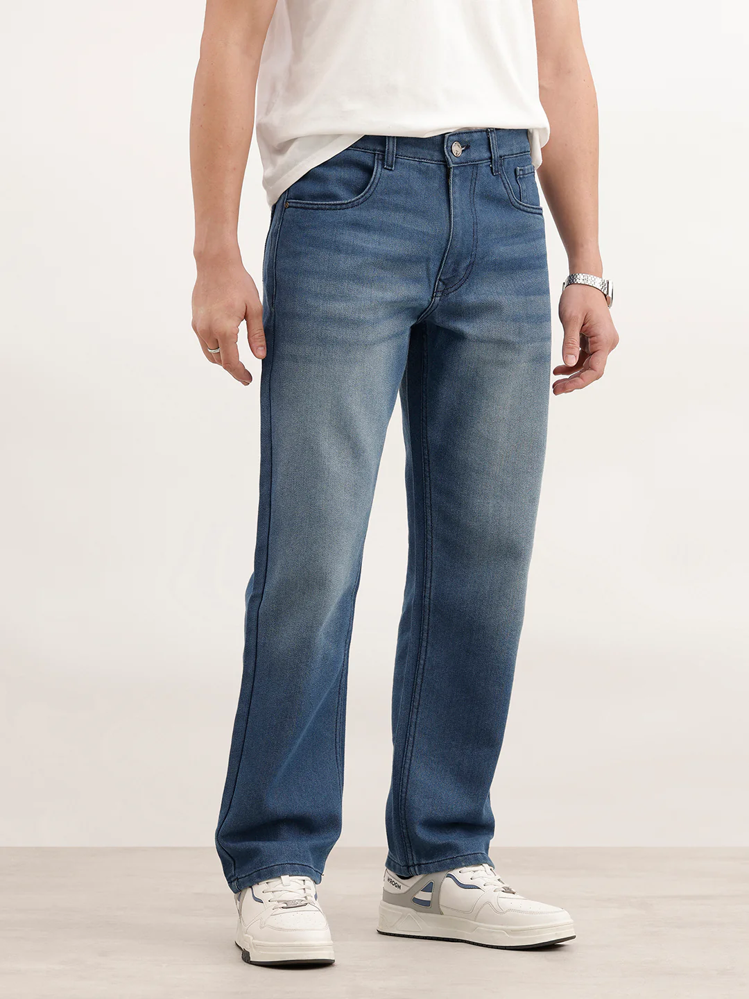 Anti Fit Faded Denim Jeans | Blue - Image 4