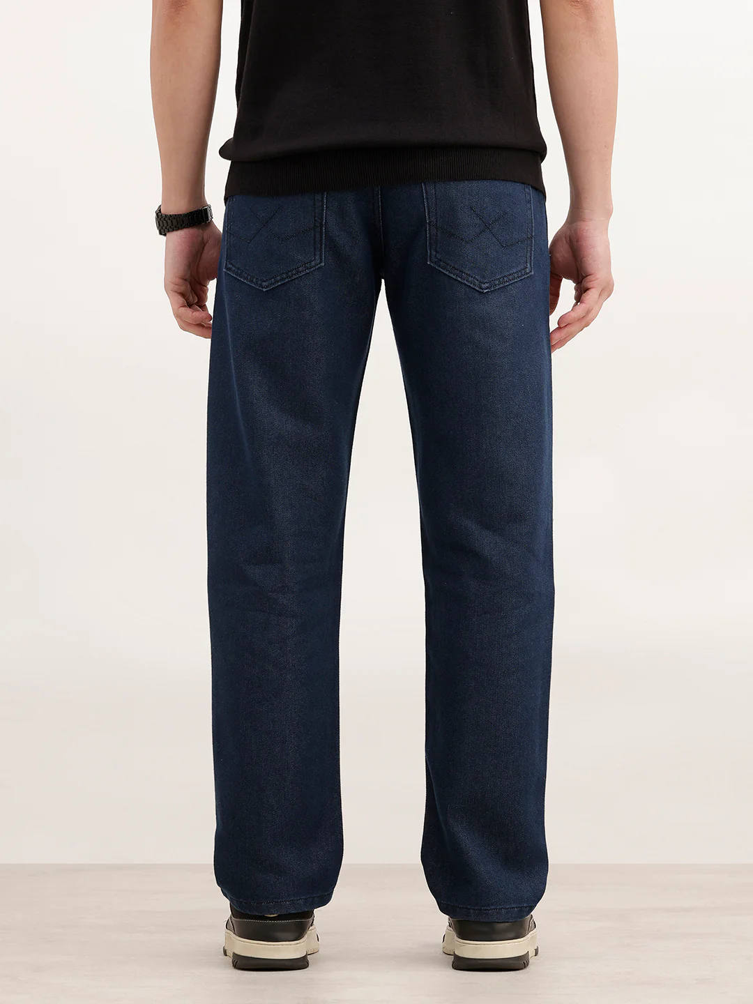 Anti Fit Faded Denim Jeans | Dark Blue - Image 3