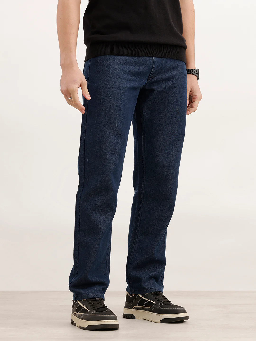 Anti Fit Faded Denim Jeans | Dark Blue - Image 4