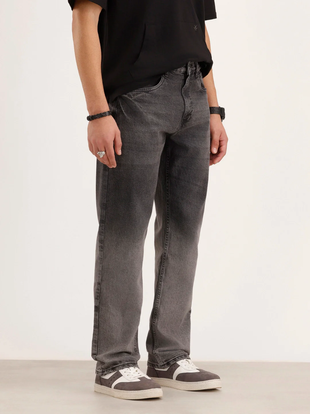 Anti Fit Faded Denim Jeans | Grey - Image 4