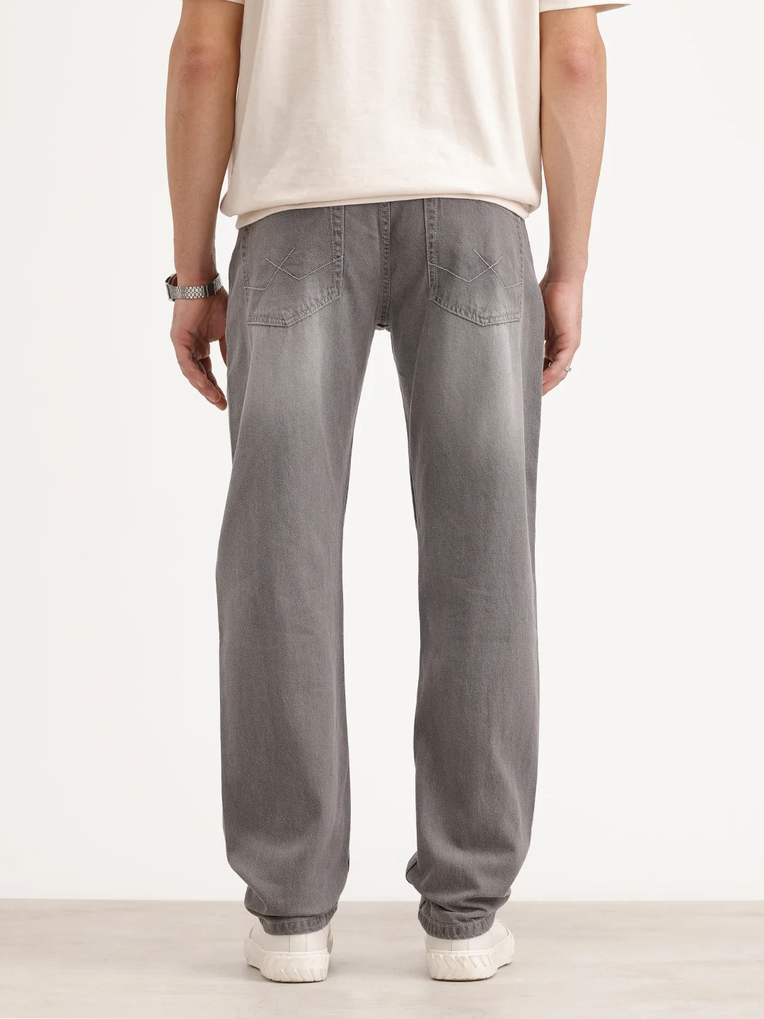 Anti Fit Faded Denim Jeans | Grey - Image 3