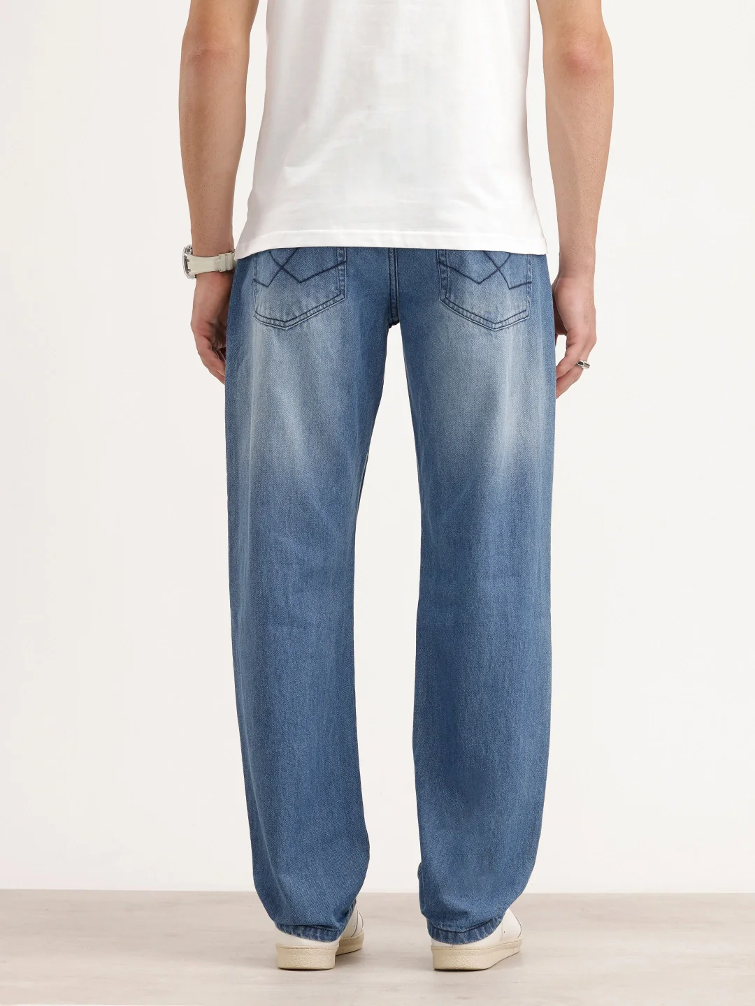 Anti Fit Faded Denim Jeans | Light Blue - Image 3