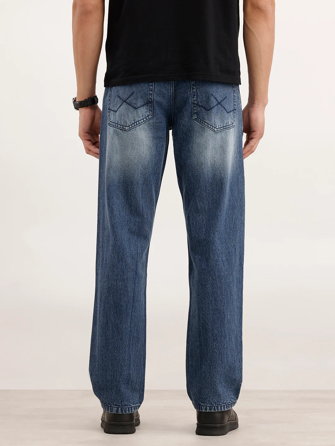Anti Fit Faded Denim Jeans  | Light Blue - Image 3