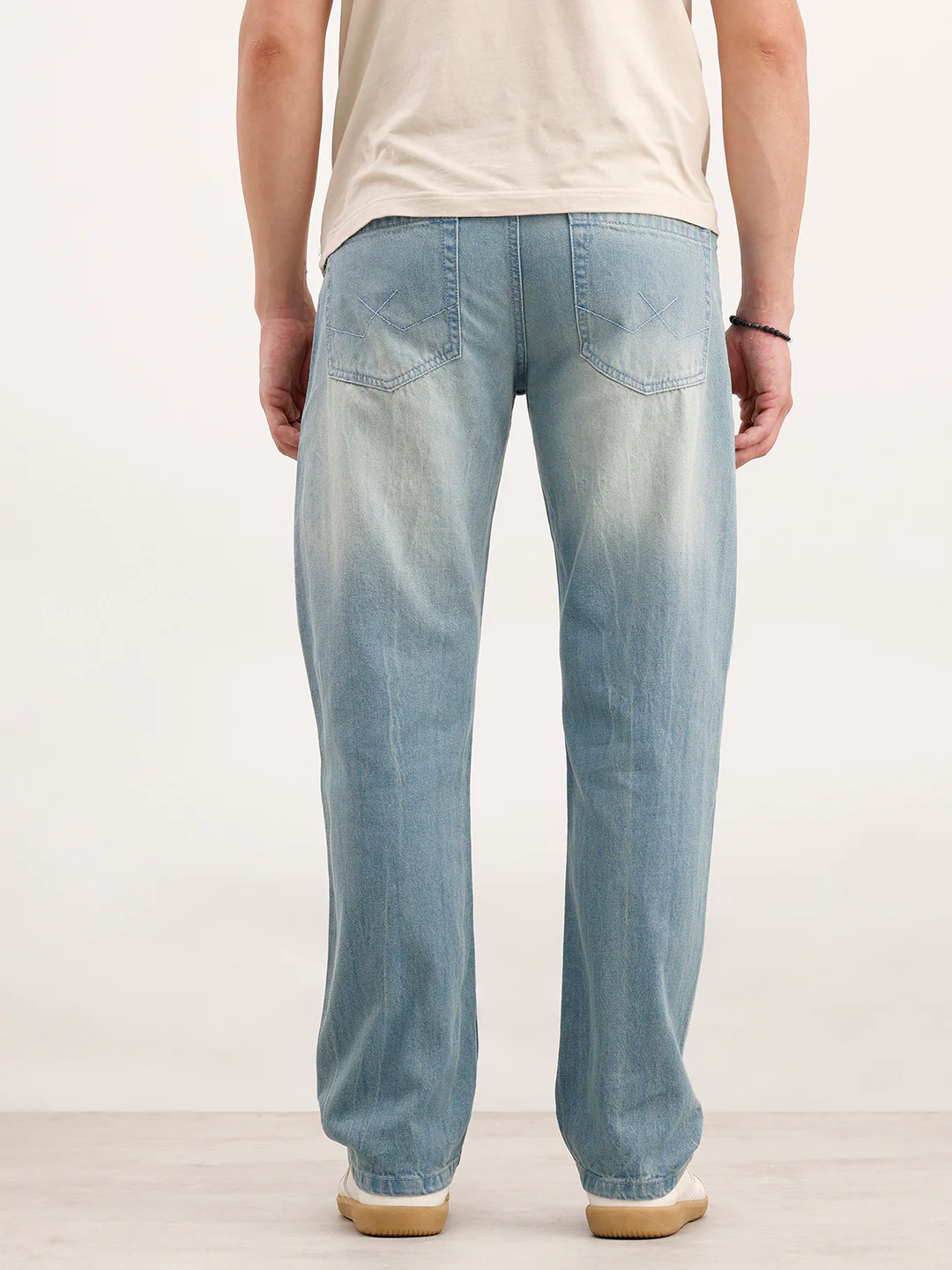 Anti Fit Faded Denim Jeans  | Light Blue - Image 3